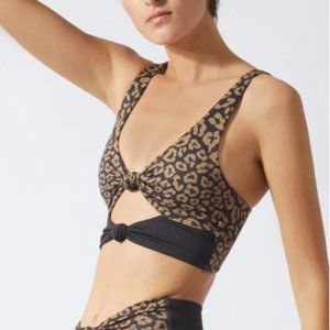 Beach Riot Leopard Knot Cropped Top - Large